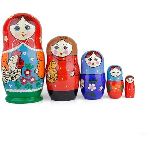 Russische Holzpuppen Matroschka, handbemalte Babuschka-Puppen, Bären, russische Puppen