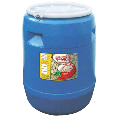 Industrial use of barrel blanched mushrooms