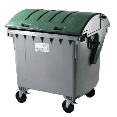Contenedor de basura con tapa convexa