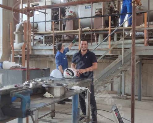 Instalación de sellos de gas y sellos de brida.