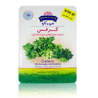 pack de soupe de céleri congelé froid et frais