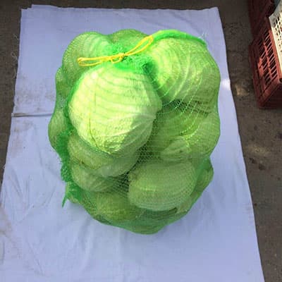 Netzbeutel zur Verpackung von Kohl
