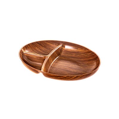 Eierbecher oval 3 Fächer Holzdesign