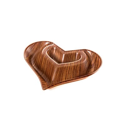 Herzförmige 2-Fach Holzdesign Servierplatte