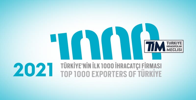 Aiwaz Company was selected as one of the 1000 top exporting companies in Turkey.